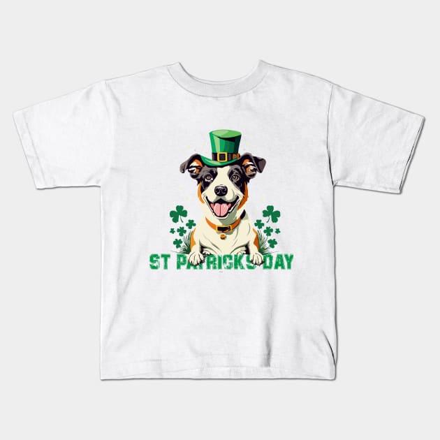 Lucky Paws: St. Pat's Canine Celebration Kids T-Shirt by WOLVES STORE